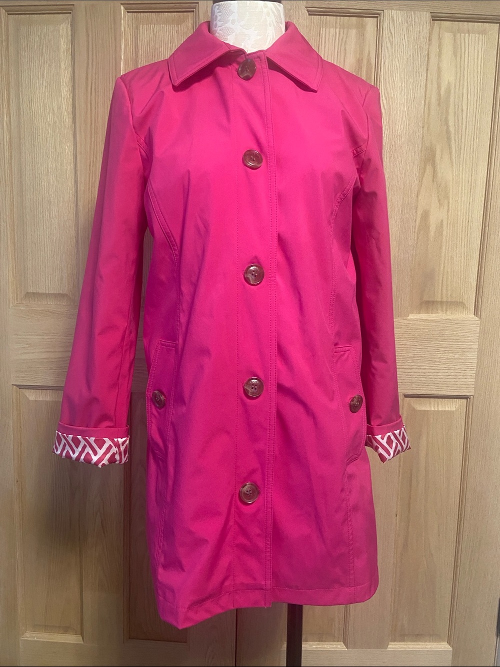 dennis basso Pink Women's Trench Coat
